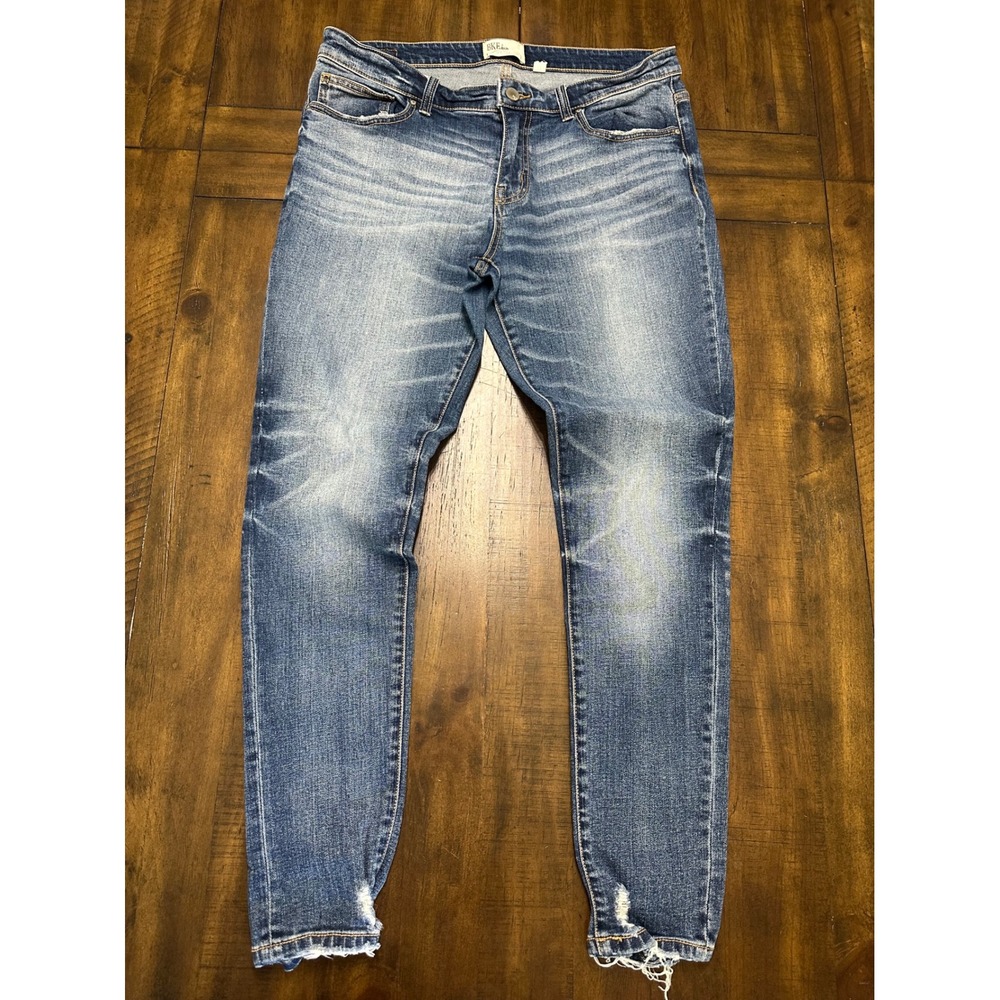 BKE Denim Payton Skinny Jeans Womens 32S Medium Wash Distressed Stretch 32x29